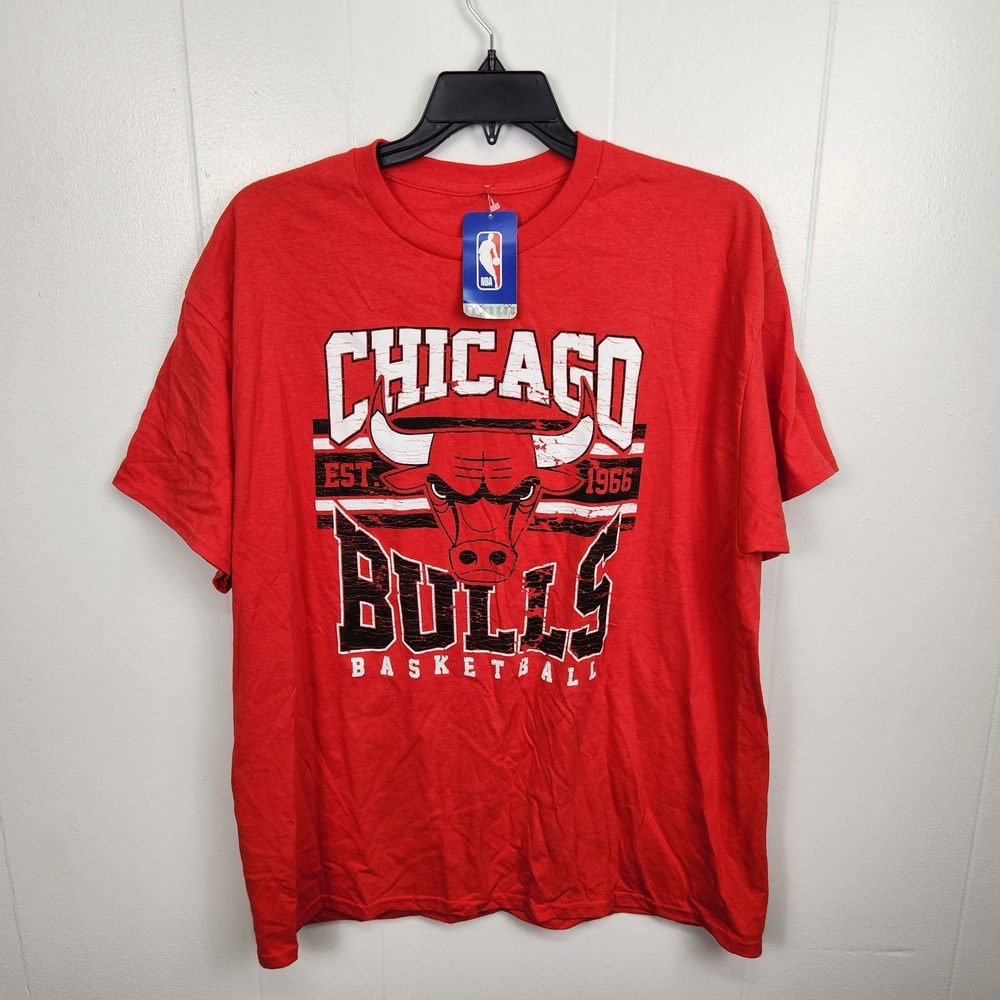 Chicago Bulls Shirt Mens‎ XL Red Basketball NBA Ultra Game Fashion Nova Tee 1966